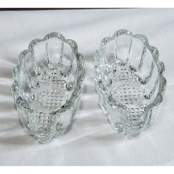 2 Princess House Utensil Holders Crystal #438 scallop Fork Spoon buffet service - Picture 5 of 8